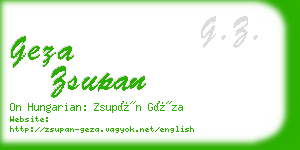 geza zsupan business card